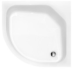 VBChome Acryl-Duschwanne 90 x 90 x 15 cm Duschtasse Viertelkreis DIPER II ohne Schürze tief R55 + Ablaufgarnitur fi50 Eckduschwanne