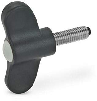 Flügelschraube mit Druckzapfen, Durchmesser 55mm, M8x20, grau