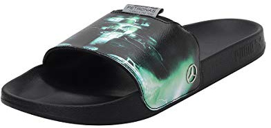 PUMA Unisex Mapf1 Graphic Leadcat FTR Schiebe-Sandalen, Schwarz, 44.5 EU