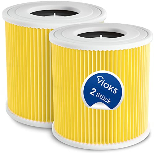 VIOKS Staubsauger Filter Rund Set 2x Ersatz für Kärcher Filter 6.414-552.0 64145520 2.863-303.0 28633030 KFI3310 - Filter für Staubsauger Kärcher Nass Trockensauger WD1 WD2 WD3 KWD1 KWD3 SE4001 SE4002