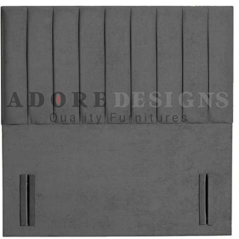 Floor Standing Divan Bed Headboard | Portland Plush Velvet Headboards for 4ft6 Double Size Bed | Elegant design with wooden material headboards for beds (Grey, 4ft6 Double Height-50inch)