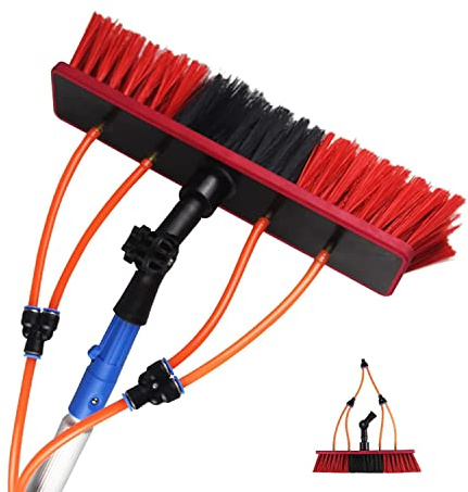 7m Rod/50cm Brush, Telescopic Window Cleaner, Window Cleaning Pole, Water Fed Telescopic Brush, Window Cleaner Kit, Extendable Solar Panel Washing