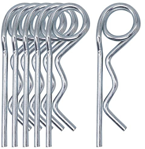SKIR'CO (6 uds) Pasadores de chaveta de resorte de acero zincado 3 mm, Clips R de anillo doble, Pasador de chaveta de resorte en forma de R
