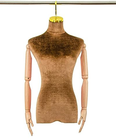 ZIMGOD Schaufensterpuppe Hängende Schaufensterpuppe Weiblicher Halbkörper, Plastikpuppe mit Armen und Haken, Dummy-Torso-Männchen-Display Kleidung/Hochzeitskleid/Geschäft (Color : Brown