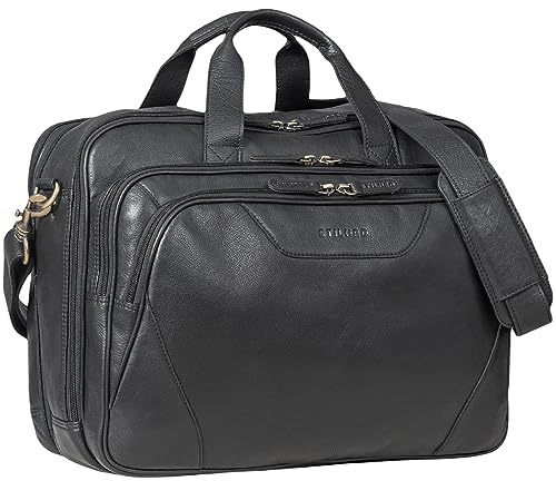 STILORD 'Ansgar' XL Leder Aktentasche zum Umhängen für Herren und Damen schwarz ideal als Lehrertasche Ledertasche 17-18 Zoll Laptop-Tasche Business oder Ordnertasche Echtleder