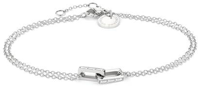 LIEBESKIND BERLIN Damen Schmuck – Eine tolle Kollektion aus Ohrringen, Ketten und Armbändern mit coolen Sparkle-Link-Chain Details aus Edelstahl - Baguette-Steine sorgen für das Funkeln an diesen