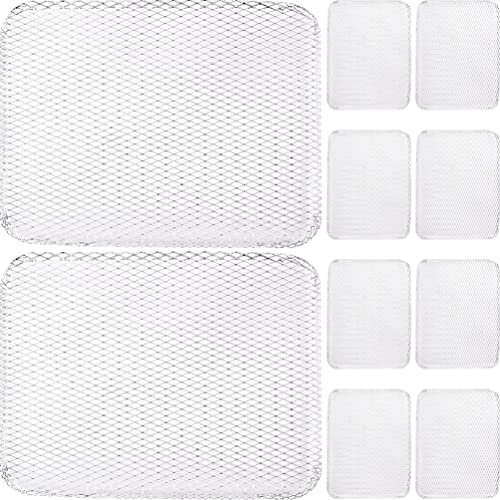 JOEBO 10 st grillmatta i aluminium, grillmatta för engångsgrillar, stekpannor, non-stick matlagningsgaller, utomhusgrilltillbehör för bakning, matlagning, grillning, 30 x 38 cm