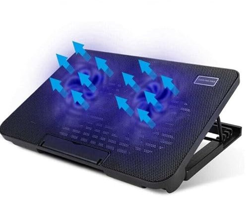 Base di raffreddamento a 2 ventole, pad di supporto portatile per notebook pc, dissipatore di calore con ventola 1500 RPM, da 15 a 17 evita il surriscaldamento, nero