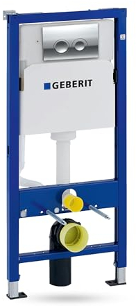 Lavita Duofix Basic Vorwandelement + Wand Tiefspül WC Lago Weiß Spülrandlos + WC Sitz + Bedienplatte Delta 25 Verchromt Knopf Komplettset Unterputz Spülkasten Toilette Komplett Sett WC