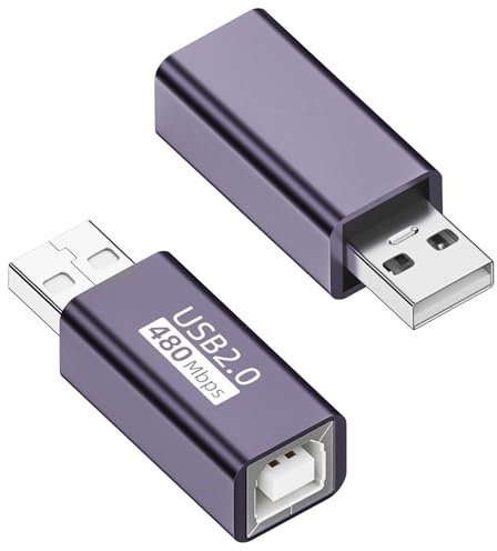 QIANRENON Adattatore da USB 2.0 a presa USB B a pressione adattatore USB a MIDI strumento elettronico convertitore convertitore 480 Mbps 7 W ricarica al alloggiamento, per stampanti scanner,