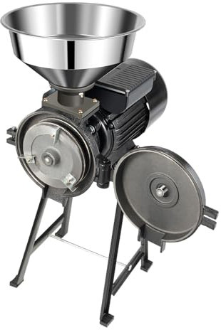 Mulino elettrico per cereali in acciaio inox con una capacità di macinazione di circa 70kg/h, potenza di uscita regolabile, adatto per macinare riso, grani, spezie, fagioli rossi