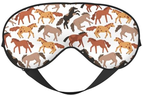 Augen-Schlafmaske für Damen und Herren, lustig, Cartoon, niedliches Pferd, weiche Reise-Augenmasken für Schlafmaske, Verdunkelung, verstellbare Schnalle, Schlafmaske für Damen und Herren, lustige