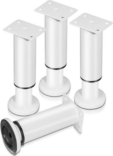 Sonnewelt 4er Set Edelstahl Möbelfüße,Weiß Möbelbeine 18-30cm Höhenverstellbar, Füße für möbel mit Schrauben, | Belastbar bis 300 KG, für Sofa Möbelfüße Schreibtisch Stühle