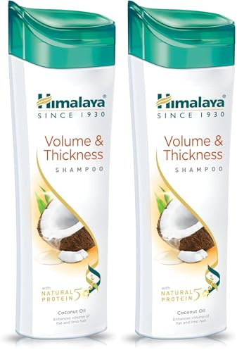 Shampooing volume et épaisseur Himalaya à l'huile de noix de coco, fournit du volume, des cheveux visiblement épais et rebondissants, 400 ml (Lot de 2)