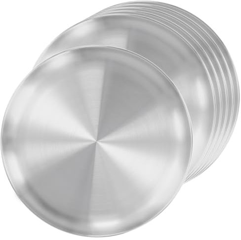 CHUENKUK Set di 6 teglie per pizza, rotonde, 26 cm, in acciaio inox, per pizza