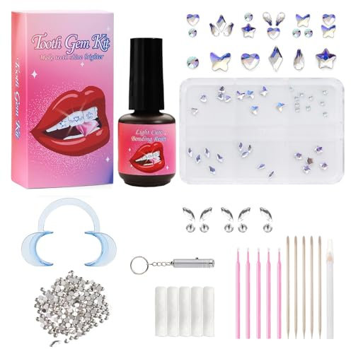 Zahnstein Schmuck Tooth Gem Kit Zahnstein Set Zahnschmuck Set Tooth Gems Zahn Steinchen Set Diy Schmetterling Tooth Gems Mit 1480 Pcs Tooth Gem Geeignet FüR Partys Und Das TäGliche Leben