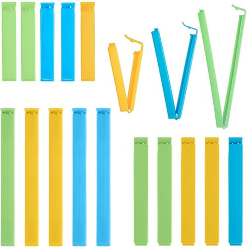 AVRUYPI Pinzas Cierre Bolsas 7/11/14 cm, 18 Piezas Pinzas Bolsas Alimentos, Color Pinzas Bolsas Alimentos, para Embalaje de Cocina, Caramelos, Café etcétera