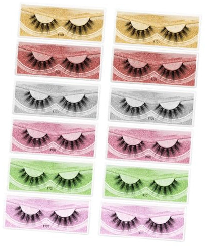 Ipetboom 12 Paar Bunte Künstliche Wimpern Satz Dichte Kunstwimpern Für Mädchen Leicht Anzubringen Vielseitig Für Party Hochzeit Und Alltag