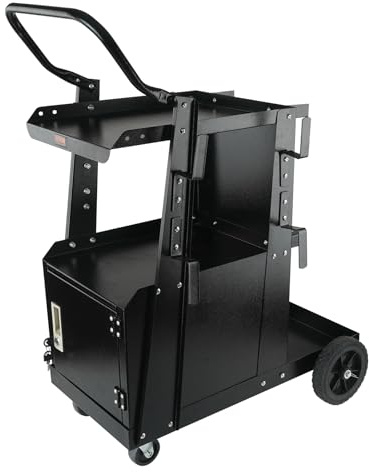VEVOR 2-Tier Welding Cart Heavy Duty with Anti-Theft Lockable Cabinet