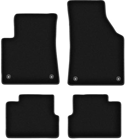 Wielganizator Velours Fußmatten passend für Jeep Cherokee KL (2013-) | Qualität: Basic - Genaue Passform, rutschfeste Untregrund 4-teilig - Schwarz