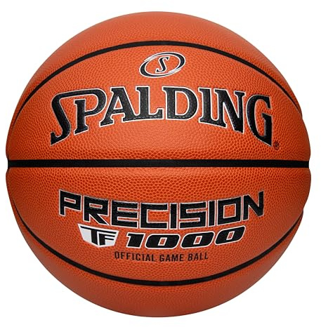 Spalding Precision TF-1000 Indoor Game Basketballs, Dry Grip Microfiber Composite Cushioned Cover, High School Approved