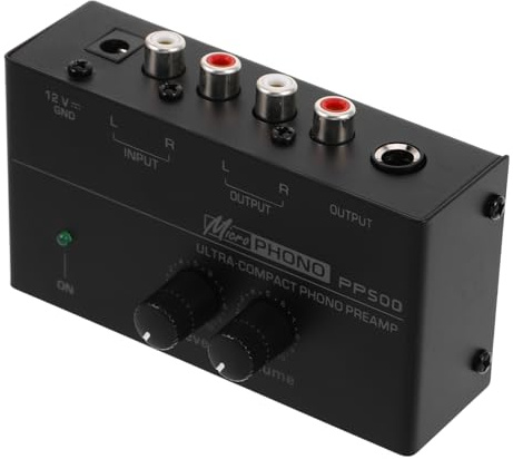 Hemobllo Preamplificador de Fono Metal para Tocadiscos Preamplificador de Fonógrafo Estéreo Accesorios para Discos de Vinilo para Audio Electrónico