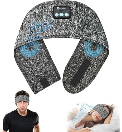 Sleep Headphones Headband, Eye Mask with Bluetooth Headphones Sleep Mask Noise Cancelling with Thin Speakers, Wireless Headband Earphones for Sleeping Music Running Yoga Gadgets Gift for Women Men