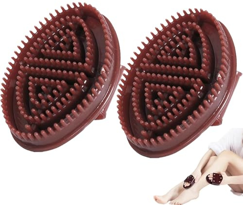 2 PCS Magnetic Meridian Brush with Body Chart, Belly Massage Brush for Relaxation, Full Body Massage Tool for Home Use, Gift for All Ages