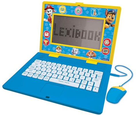 Lexibook - La Paw Patrol - franska/engelska tvåspråkig pedagogisk dator, barnleksak, 170 aktiviteter att lära, ha kul och spela piano, stor skärm - JC599PAi1LXB