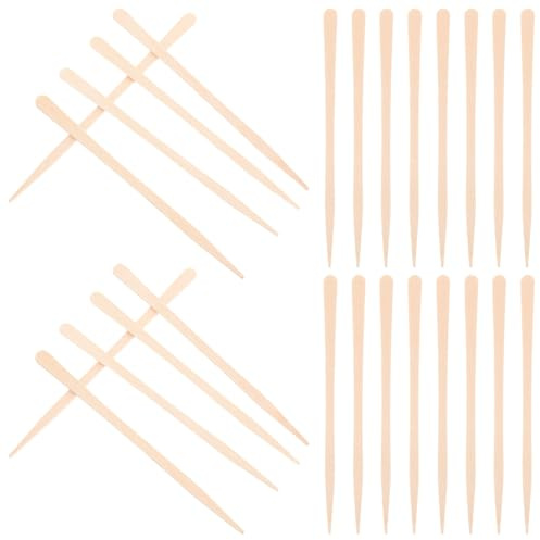 Housoutil Lot de 100 Baguettes Applicatrices en Bois, Bout Plat pour Épilation Corps et Sourcils, Usage Spa et Maison