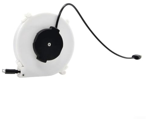 Girftong Enrouleur de câble rétractable automatique, organiseur de cordons 220 V avec étui ignifuge en ABS, rangement de fil de charge portable pour camping, voyage, bureau, blanc (1,2 m de type C)