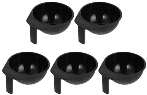 CORHAD Set 5 Ciotole per Tinta Riutilizzabili e Portatili Chioma Professionali in Abs Nero per Domestico e