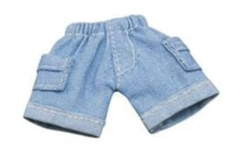 Guohetuk Denim Pants Miniature Doll Cloth Material Functional Design Suitable for Collectors Doll Wardrobe Displays , Light Blue , Shorts