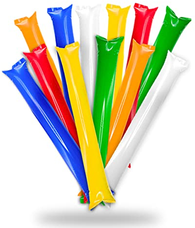 FUN FAN LINE - Pack 30 Pares Aplaudidores Hinchables Reutilizables | Palos Animación Ruidosos para Fiestas, Fútbol y Eventos | Cotillón Deportivo y Celebraciones (Multicolor)