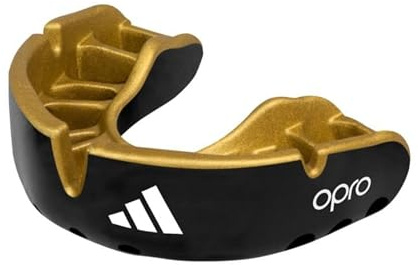 adidas Mundschutz für Erwachsene, Boxen, Rugby, Hockey, MMA, Kampfsport, OPRO Gold (schwarz, Senior)