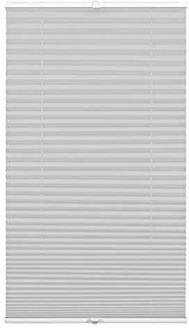 GARDINIA Plissee Concept Tageslicht, Blickdicht, Faltrollo, Lichtdurchlässig, Verstellbar, Einfach in der Breite kürzbar, Grau, 100 x 130 cm