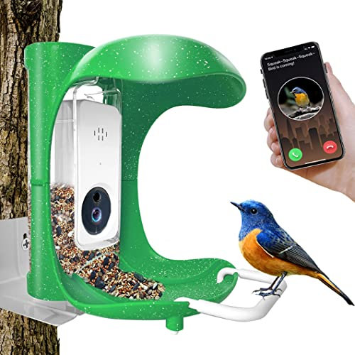 Bird feeders Hanging,Smart Bird Feeder Camera Bird Feeders Stations,AI Recognition Automatically Birds Species,Functional Bird Feeding Station with Powerful Bird Database with wireless wifi