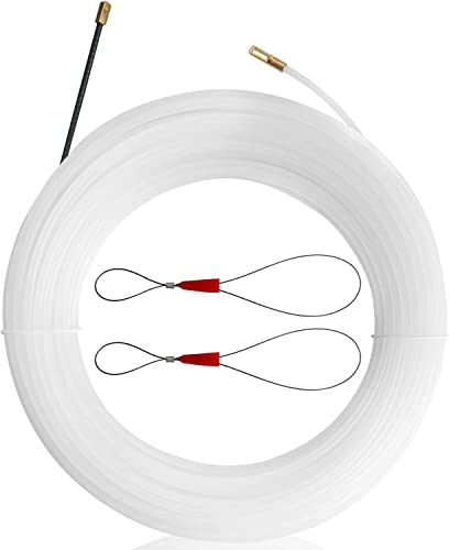 Guida Passacavi 20M Guida Cavo Nylon Infila Filo Elettrico Diametro 4 mm con 2 Molla di Guida Kit di Filettatura Cavi Guida Passacavi Dispositivo per il Posizionamento del Cavo