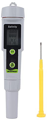 BuyWeek Medidor de Salinidad, Probador de Salinidad Tipo Bolígrafo Medidor Digital para Acuarios Piscina de Agua