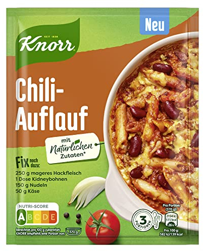 Knorr Fix Würzmischung Chili-Auflauf für einen leckeren Nudelauflauf ohne geschmacksverstärkende Zusatzstoffe 33 g 1 Stück
