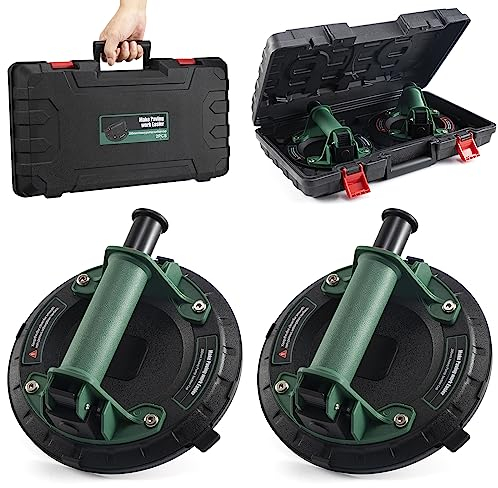 2er-8Vakuum-Saugnäpfe für Glas, Hochleistungs-Saugnapf-Heber mit starker Saugkraft Fliesen-Saugnapf-Werkzeug zum Anheben großer Granitplatten(150kg)