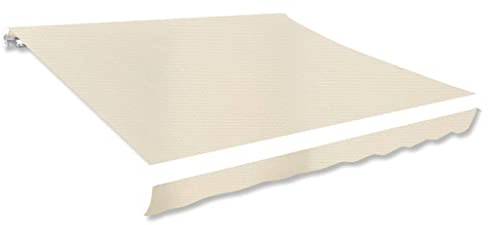 KOIECETA Lona de repuesto para toldos, impermeable, con cenefa, para toldo (350 x 250 cm, crema)