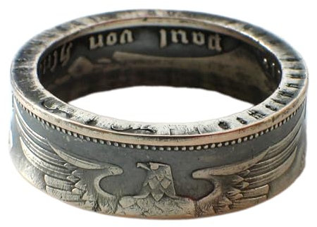 Münzring 2 Reichsmark Silber Adler 1936-39 Silber 625er Größe 52 bis 62 Antik Finish (62 (19.7))