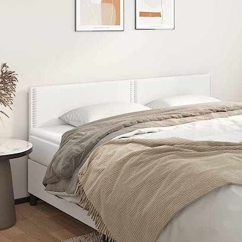 vidaXL Kopfteile 2 Stk. Weiß 100x5x78/88 cm Kunstleder