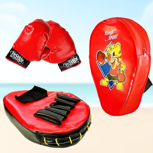 Xwin 2-in-1 Kids Boxing Gloves and Punch Pad Set - Kids Punching Gloves with Adjustable Pad - Safe Indoor Fitness and Play Boxing Toy - Sports Activity Gift for Boys and Girls Ages 3+ Years