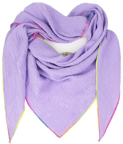 Gloop Damen XXL Dreieckstuch Halstuch Schal Ohne Kratze an Haut | Herbstschal Sommerschal dünner Schal Weich viele Farbkombinationen Leichter Schal Made in Italy