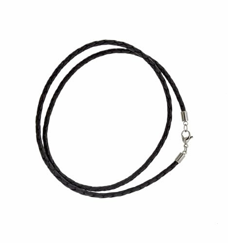 Leder-Karabiner-Kette in schwarz oder braun, Kettenlänge wählbar