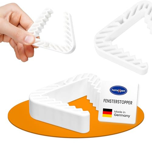 homeXpert Fensterklammer | 4er-Set Weiß | Fensterstopper, Klemmschutz Fenster, Fensteraufhalter, Fensterkeil gegen zufallende Fenster und Türen - Fensteroffenhalter zum Lüften, zuverlässig und sicher