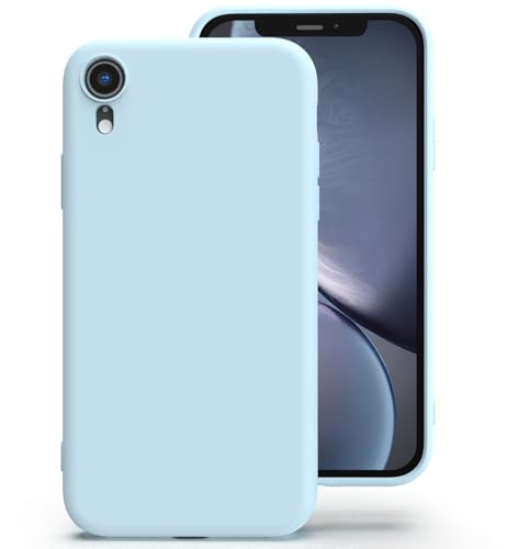 Zuvirelx Silikon Handyhülle für iPhone XR Hülle, Weiches Griff, Dünne, Minimalistisch, Stoßfest, rutschfest, Taschenpassend - Eisblau