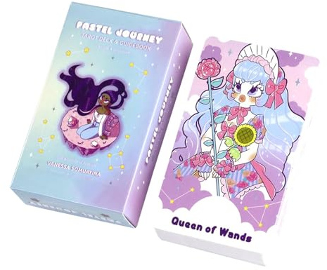 Cartas de oráculo del tarot, baraja de tarot de 78 cartas, tarot de viaje pastel, herramientas de adivinación del tarot, cartas de perspectiva del tarot, mazo de tarot del pasado futuro, cartas de